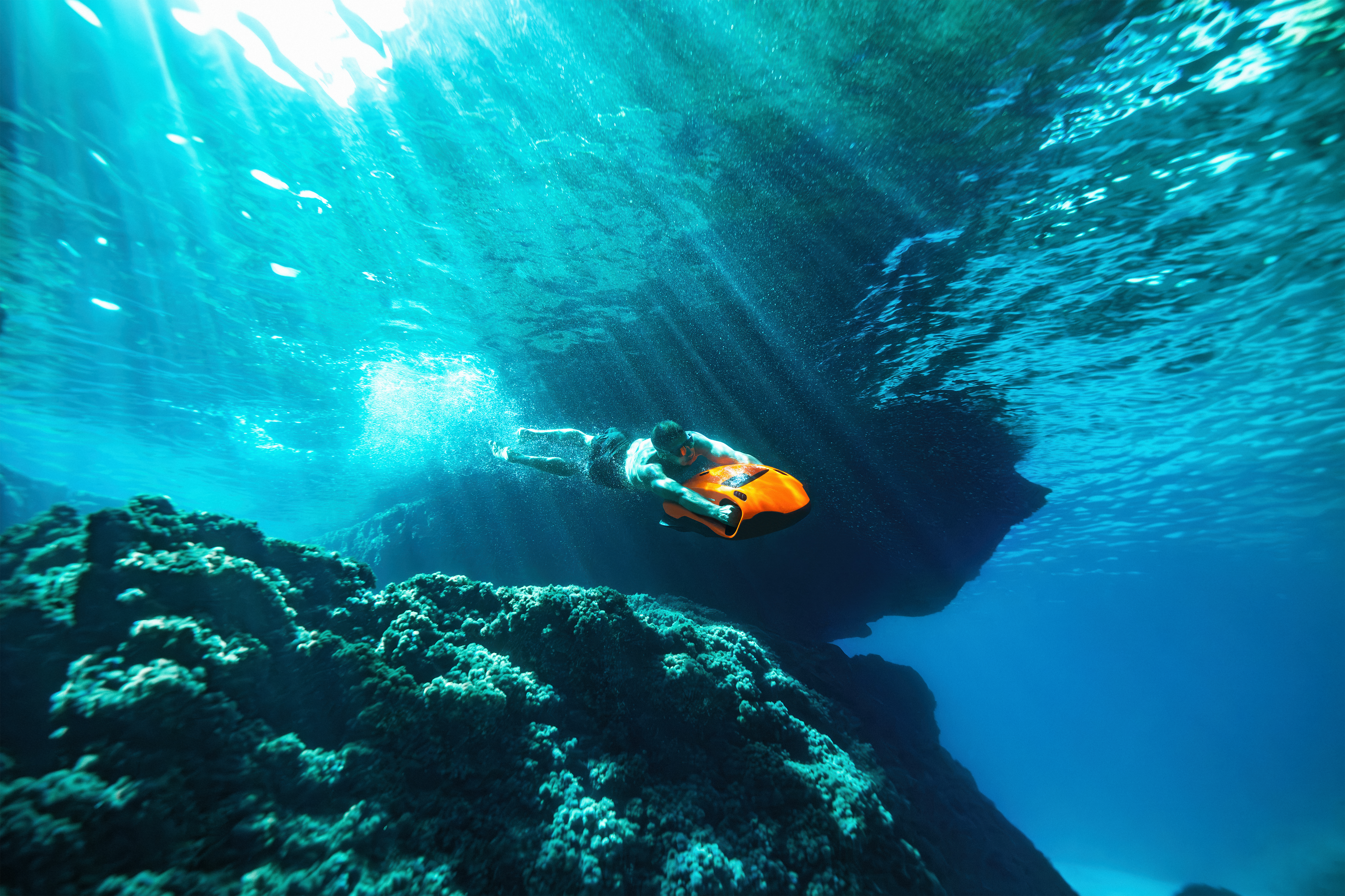 SEABOB gliding through turquoise tropical water